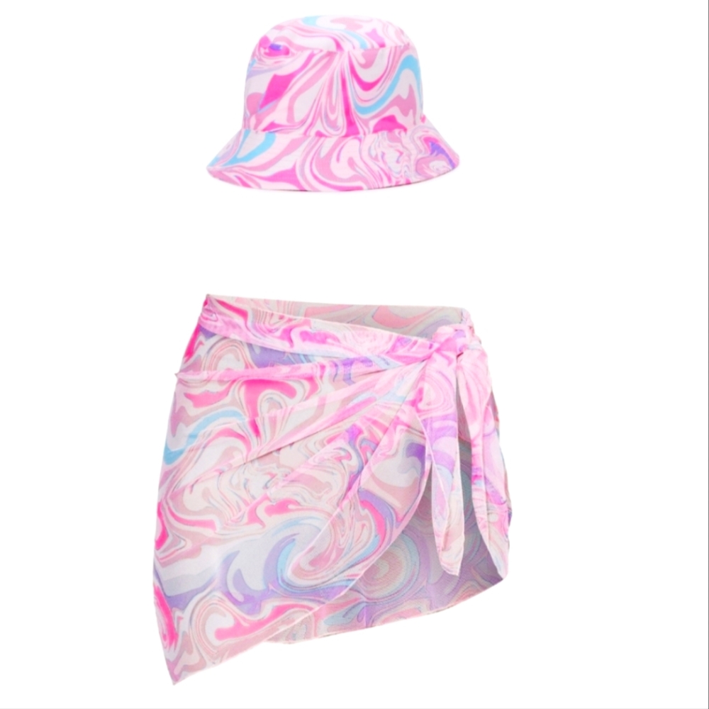 No Boundaries Women's Bucket Hat and Sarong Set, 2-Piece NWT